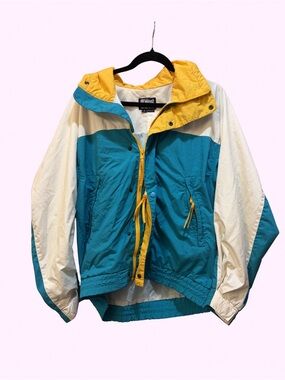 Westwind Teal & Yellow Colorblock Windbreaker Jacket